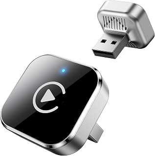 Wireless CarPlay Adapter UK, 2-in-1 CarPlay & Android Auto Wireless Adapter, Mini USB-A/USB-C Plug & Play Dongle, Converts Wired to Wireless, Auto Connect, for iPhone iOS 10+ & Android 11+, Silver