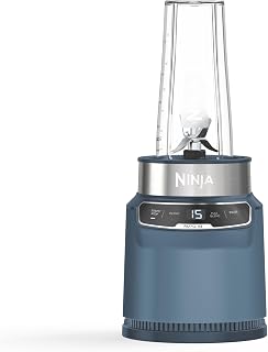 Ninja Blender with Auto-iQ, Blend in Cup, One Touch Controls, Make Smoothies, Milkshakes & Frozen Treats, Dishwasher Safe Parts, Stainless Steel Blades, 1000W, 2 x 700ml Cup, Denim Blue BN500UKBL1