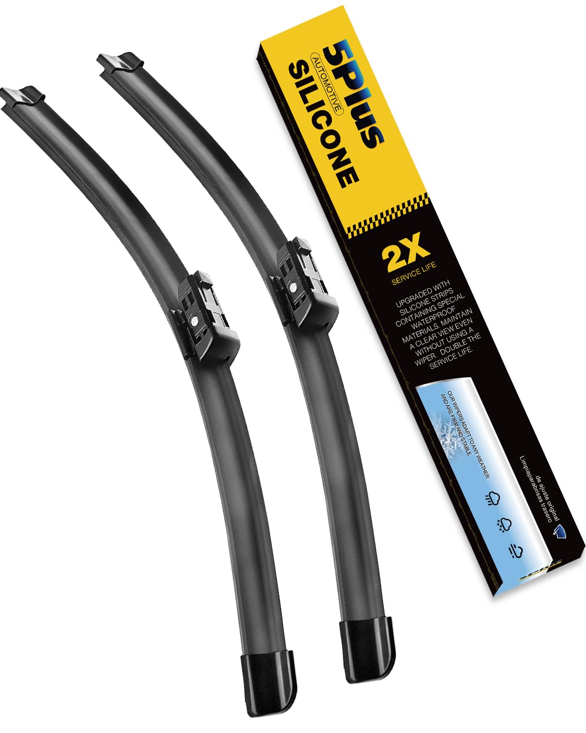 5 PLUS Silicone Wiper Blades Fits TESLA Model 3 2017-2025 Model Y 2020-2025 | Si