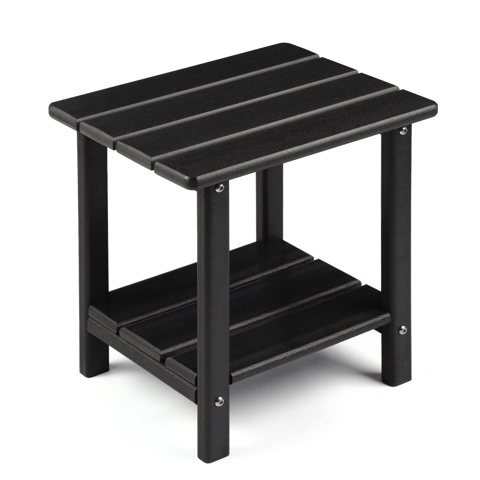 Apolimi Adirondack Outdoor Side Table, 2-Tier Sturdy Patio End Table Weather Res