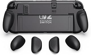Savage Raven by Skull & Co. NeoGrip for Nintendo Switch 2: An Ergonomic Grip Hard Shell Handheld Case with Replaceable Grips [to fit All Hands Sizes] [No Carrying Case]- Black