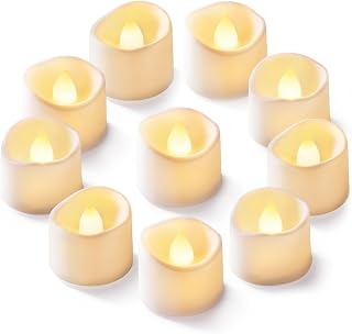 Homemory 12 Pack Battery Tealights Flameless Candles LED Electric Flicker | Fake Candle Long Last 200+ Hours for Decorative Lighting, Halloween Party, Christmas Gathering, Valentine's Day, Vovite