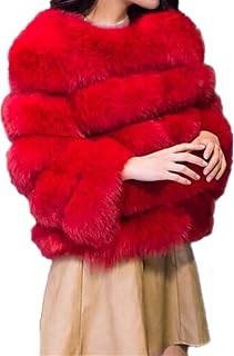 Lisa Colly Women's Winter Faux Fur Coat Fluffy Jacket