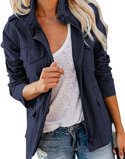 Imily Bela Women's Jacket Cotton Parka with Multiple Pockets