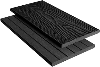 Tuda Grass Direct | 3.6m Composite Fascia Board WPC – Deep Embossed Woodgrain Effect | Black