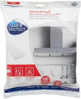 CARE+PROTECT Universal Grease Filter Cuttable Cooker Hood, 47 x 97 cm | Absorption 100 g/m², self-extinguishing, lasts up to 3 months, reduces odours and vapours, quick assembly
