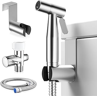 BRITULIF Handheld Bidet Sprayer for Toilet, Adjustable Pressure, Jet Spray | Leak-Free Hose, Tank or Wall Mount, Feminine Wash, Cloth Diaper Sprayer, Stainless Steel Body, Nozzle, Soft Silicone Nozzle