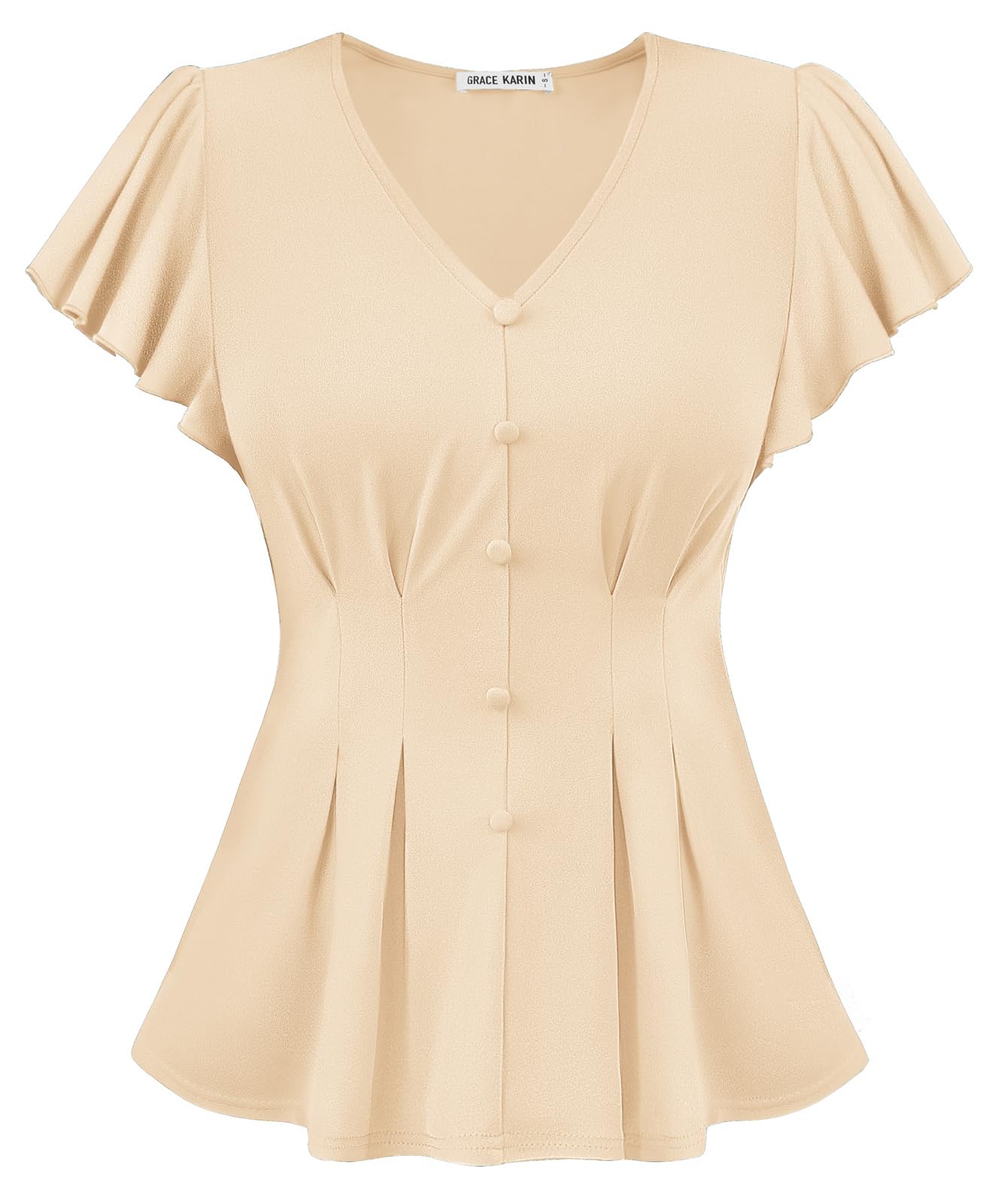 GRACE KARIN Womens Summer Blouses Dressy Casual Ruffle Peplum Tops