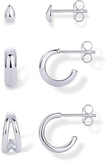 PAVOI Gold Hoop Earrings for Women, 3-Pair Small Huggie Earrings Set