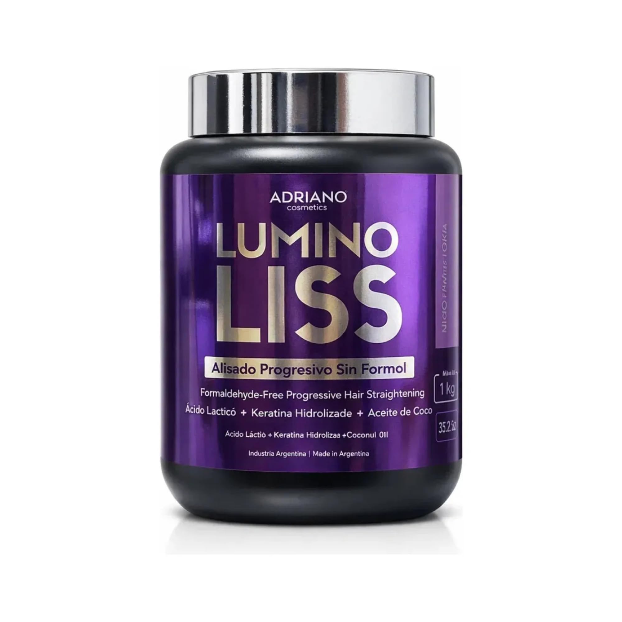 Lumino Alisado Progresivo Sin Formol - Adriano Cosméticos 1Kg - 35.2 Fl Oz
