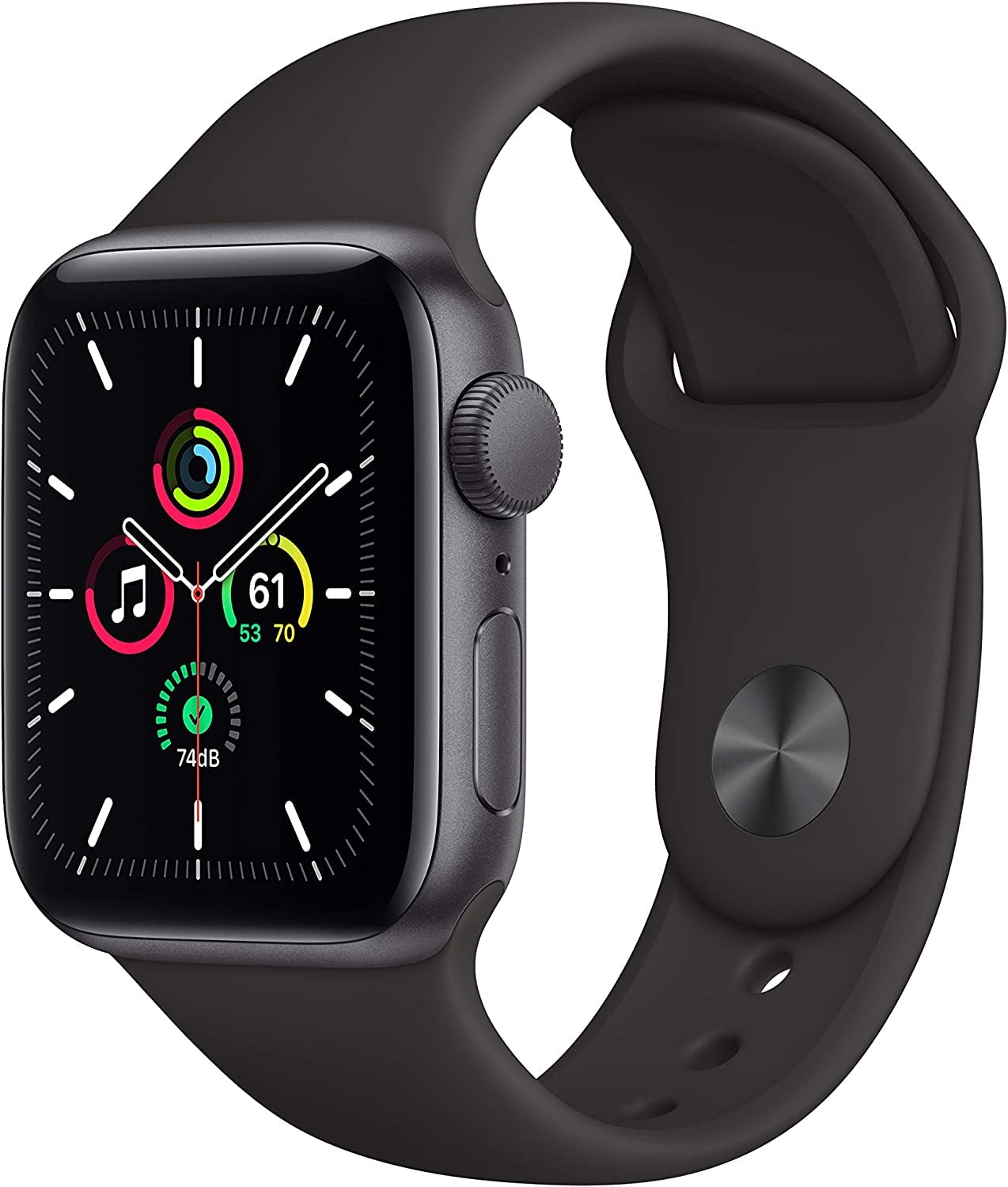 Apple Watch SE (GPS, 40mm) - Space Gray Aluminum Case with Black Sport Band (Ren