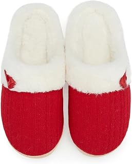NineCiFun Women's Slip on Fuzzy Slippers Memory Foam House Slippers