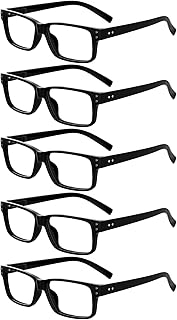eyekepper 5 Pairs of Reading Glasses for Women Men Plastic Frame Spring Hinges