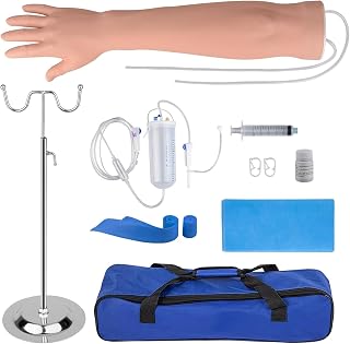 IV Practice Arm, Venipuncture Training Kit for Eduaction | Silicone Surface, Simulated Flashback and Catheter Insertion, IV Access, Nursing Skills Labs
