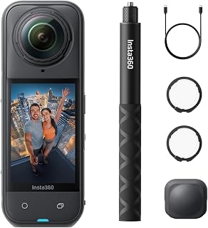 Insta360 X5 レンズガードキット - 防水8K 360度全景カメラ、高い暗所性能、見えない自撮り棒効果、頑丈で交換可能なレンズ、3時間バッテリー、クリアなオーディオ、手ブレ補正