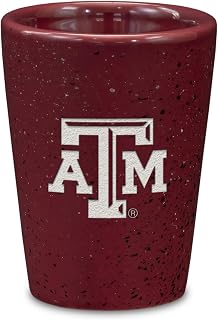 Rico Industries NCAA Texas A&M Aggies - Bicchierino da liquore in ceramica per fan, inciso al laser, colore della squadra, 56,7 g