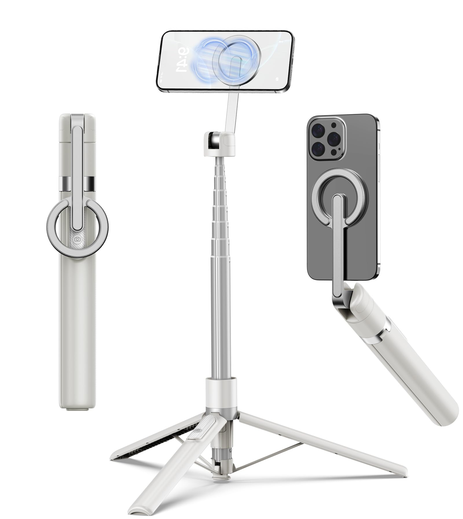 TONEOF 68" Magnetic Aluminum Phone Tripod Selfie Stick for iPhone & Android | Re