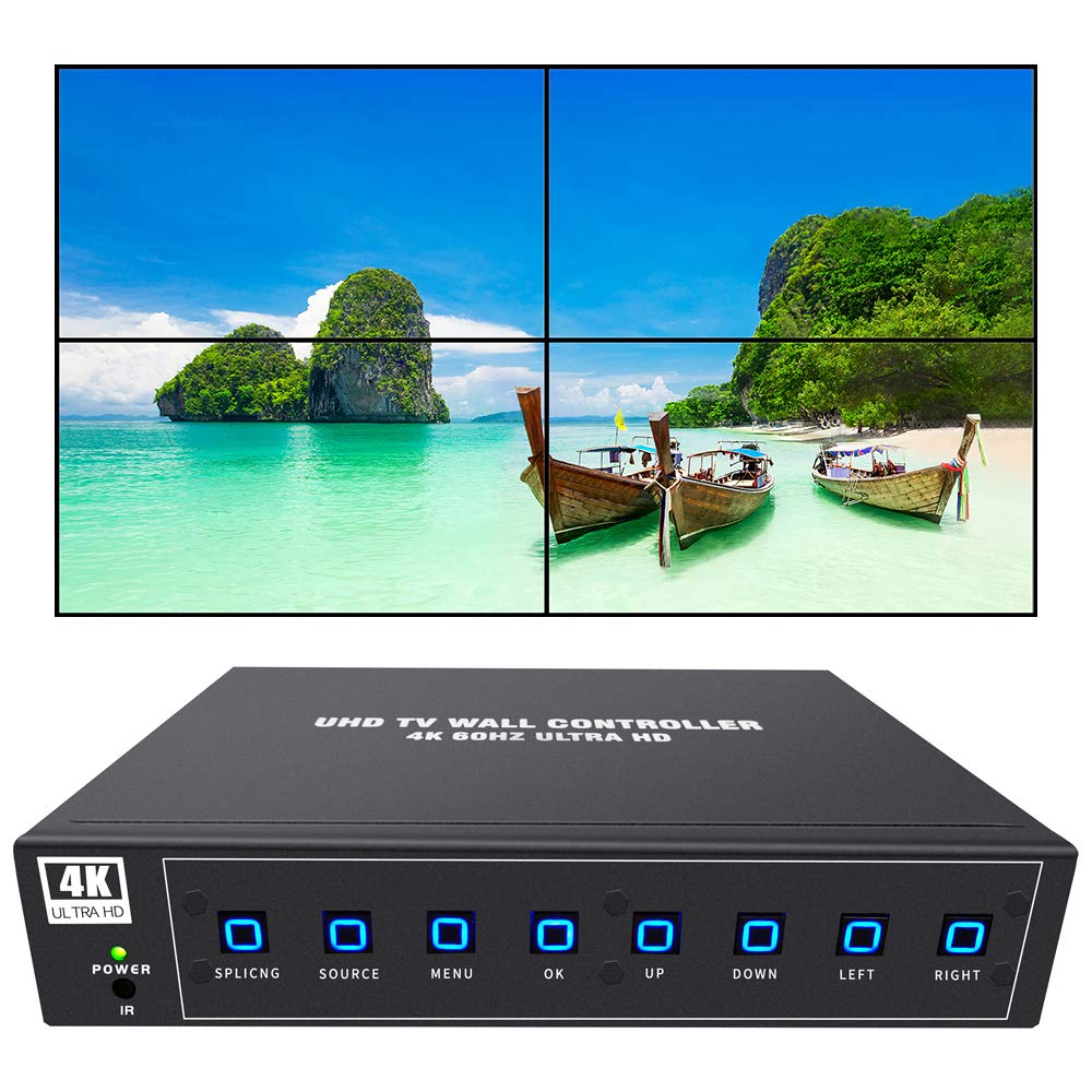 ISEEVY 4K60 UHD Video Wall Controller 2x2 1x2 2x1 1x3 3x1 1x4 4x1 TV Wall Contro