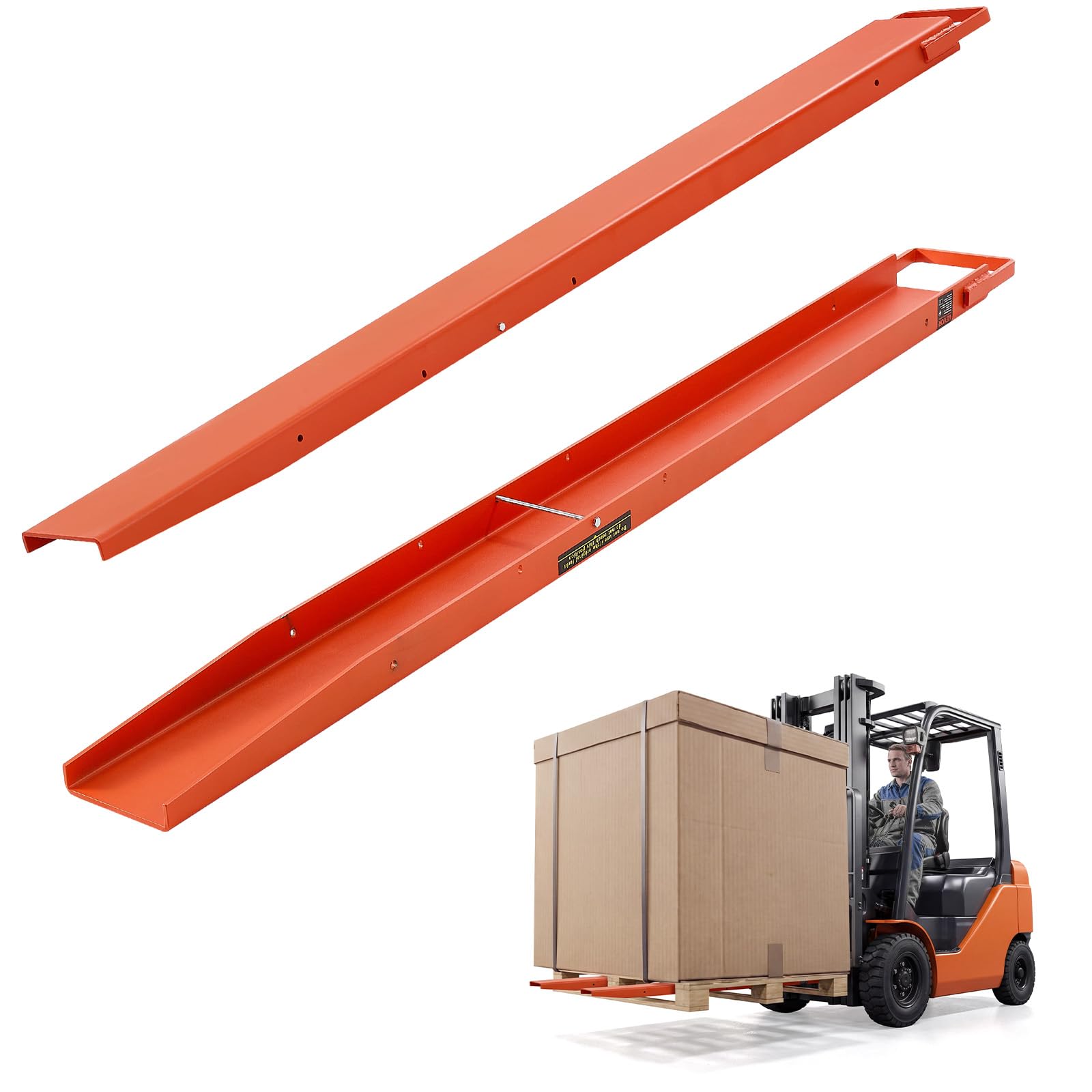 VEVOR Forklift Extensions 72 x 5.5 in, Upgrade Retaining Loop & Bottom Lock | fo