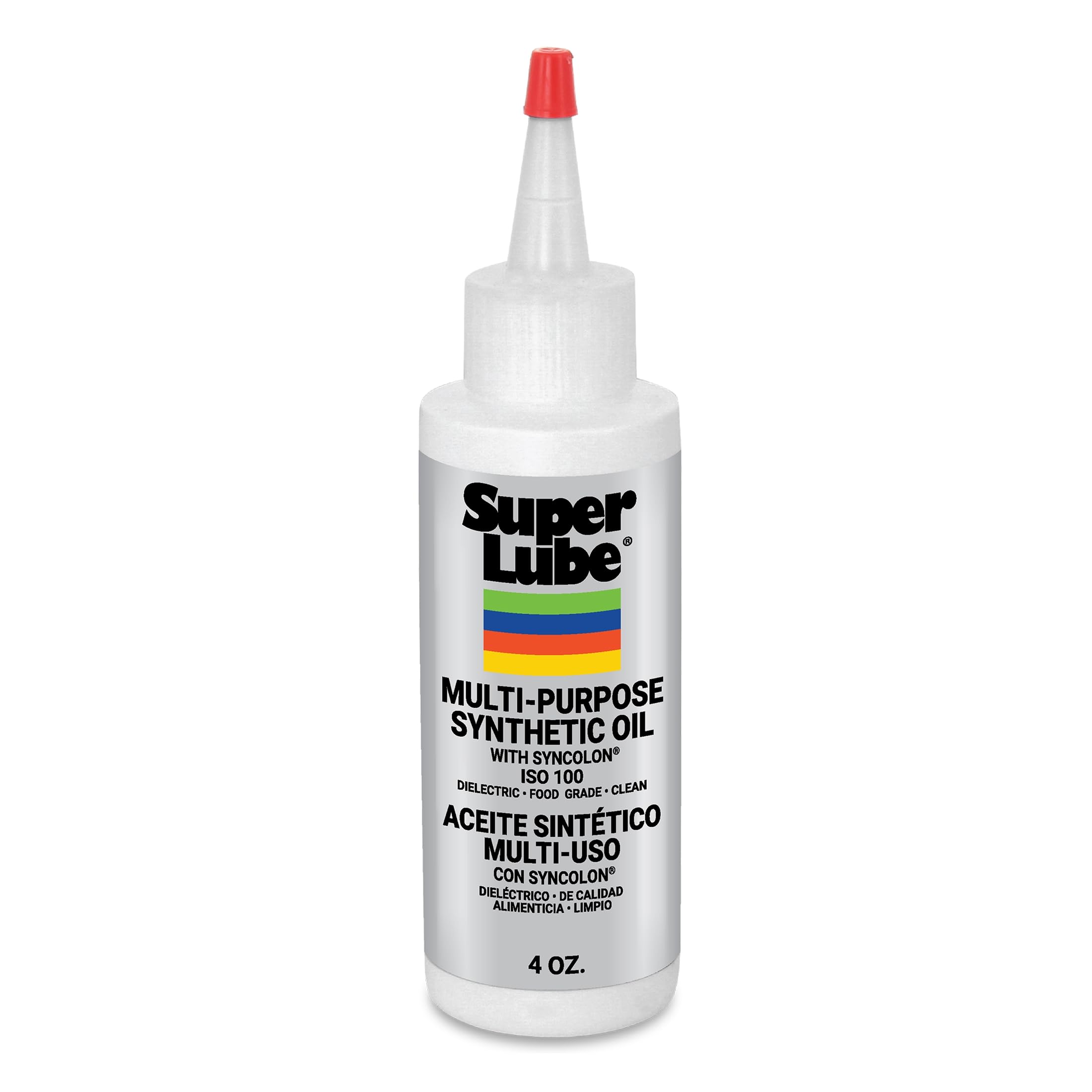 Super Lube 51004, Synthetic Oil, High Viscosity, 4 oz Bottle, Translucent White 