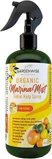 GARDENWISE Organic Marina Mist Foliar Kelp Spray for All Citrus and Fruiting Trees | Micro Nutrients for Vital Health | Gentle Formula | Liquid Plant Food | Quick Results (16 OZ)
