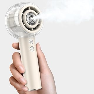 Misting Portable Handheld Fan, Turbo Personal Fan 6000mAh Rechargeable | Misting Design, 15000RPM Turbo & 6000mAh USB Rechargeable, 4 Strong Winds, for Travel Beach Camping Office, Women Men's Gifts