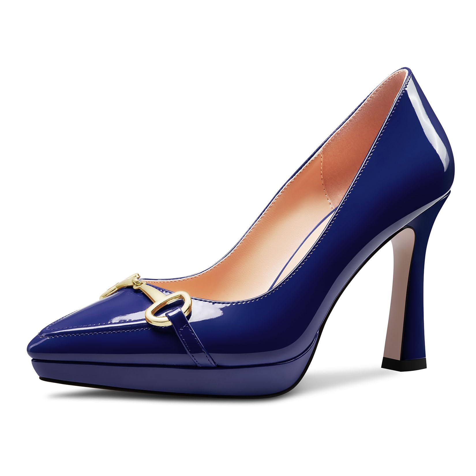 Castamere Women's High Platform Heel Heel Pointed Toe Slip-On Metal Chain Pumps 