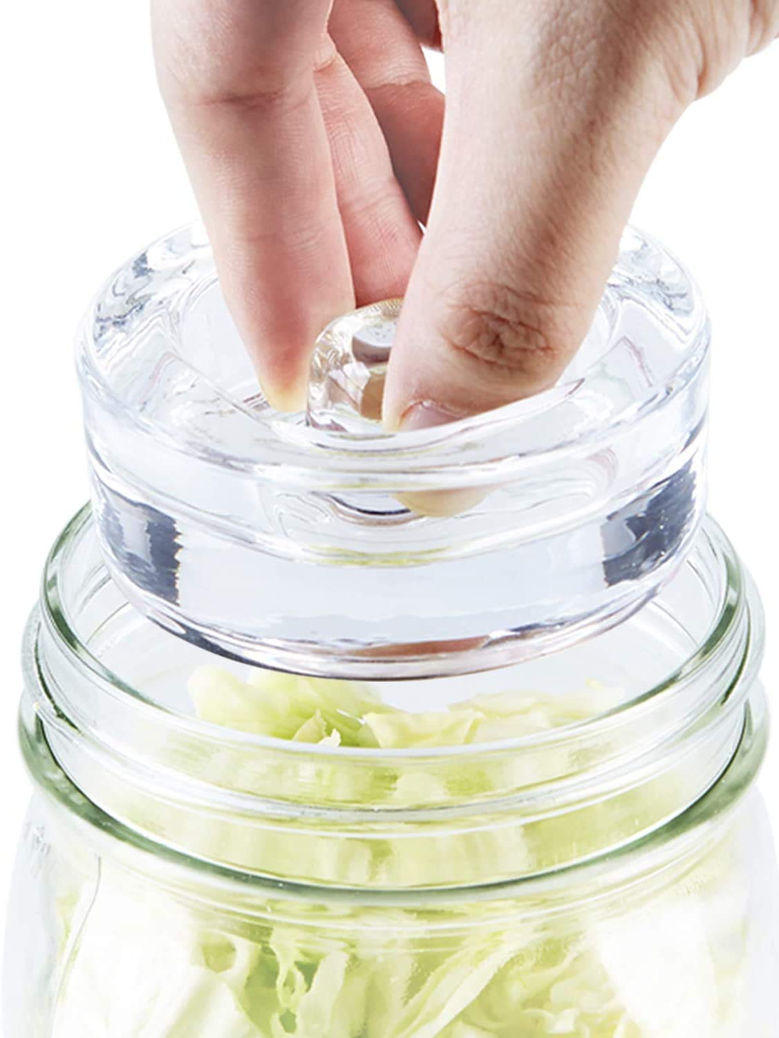 4-Pack of Fermentation Glass Weights with Easy Grip Handle for Wide Mouth Mason 