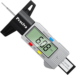 Preciva Tyre Tread Depth Gauge UK, 0-25.4mm/Inch for Cars, Trucks, Motos