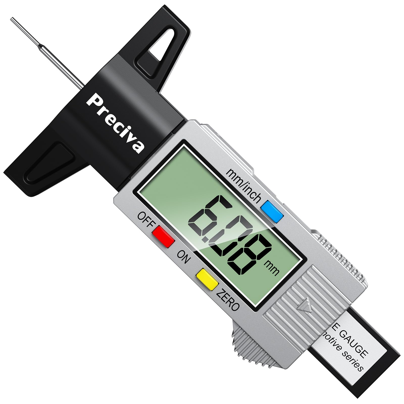 Preciva Tyre Tread Depth Gauge UK, 0-25.4mm/Inch for Cars, Trucks, Motos