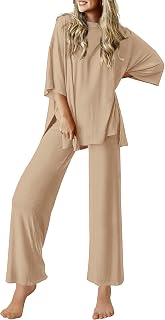 Ekouaer 女性用ラウンジセット ソフトで快適なパジャマセット 2ピースアウトフィット