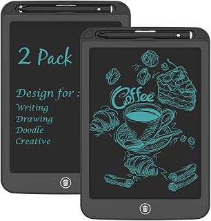 [2 Pack] TIQUS LCD Writing Tablet Pad 9.255 Inch Ewriter Electronic Board and MeMO Notes for Adults at Home School and Office Thick Stylus (Black)