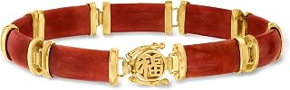 Ross-Simons Good Fortune Jade Bracelet in 18kt Gold Over Sterling