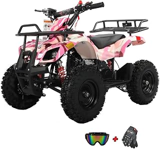 X-PRO Kids Gas Powered ATV 4 Wheelers 40cc ATV Quads, Pull Start! Disc Brake! 6" Tires! (Pink Camo)