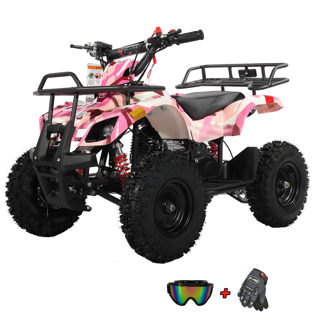 X-PRO Kids Gas Powered ATV 4 Wheelers 40cc ATV Quads, Pull Start! Disc Brake! 6"