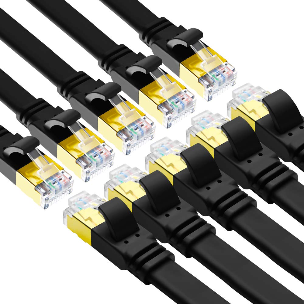 Yauhody CAT8 Ethernet Cable,CAT 8 Cable High Speed 40Gbps 2000MHz 26AWG SFTP Fla