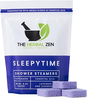 The Herbal Zen Sleepytime Lavender Shower Steamers Aromatherapy - 10 Pack | Relaxing Shower Bomb Tablets | Pure Essential Oils | Natural Soothing Spa Gift Women & Men | Unwind Before Bed | Made in USA