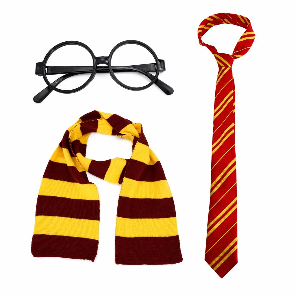 Wizard Costume Accessories Set 3 Pcs, Halloween Costume Adult | with Stripe Tie 