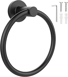 SetSail Towel Holder for Bathroom Wall Towel Ring, Matte Black | Stainless Steel Hand Towel Holder Heavy Duty Towel Hanger for Bath, Kitchen