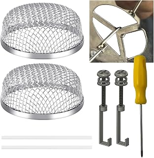 PRO-RVER RV Furnace Vent Screen 2 Pack, Stainless Steel Mesh, C-Hook Lock &amp; Silicone Seal, Flying Insect Bug Cover for Water Heater Vent [ Patent-Pending ] (2.8 Round 2set)
