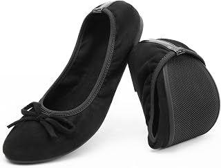 Greatonu Women's New Classic Flat Folded Bow Ballerina