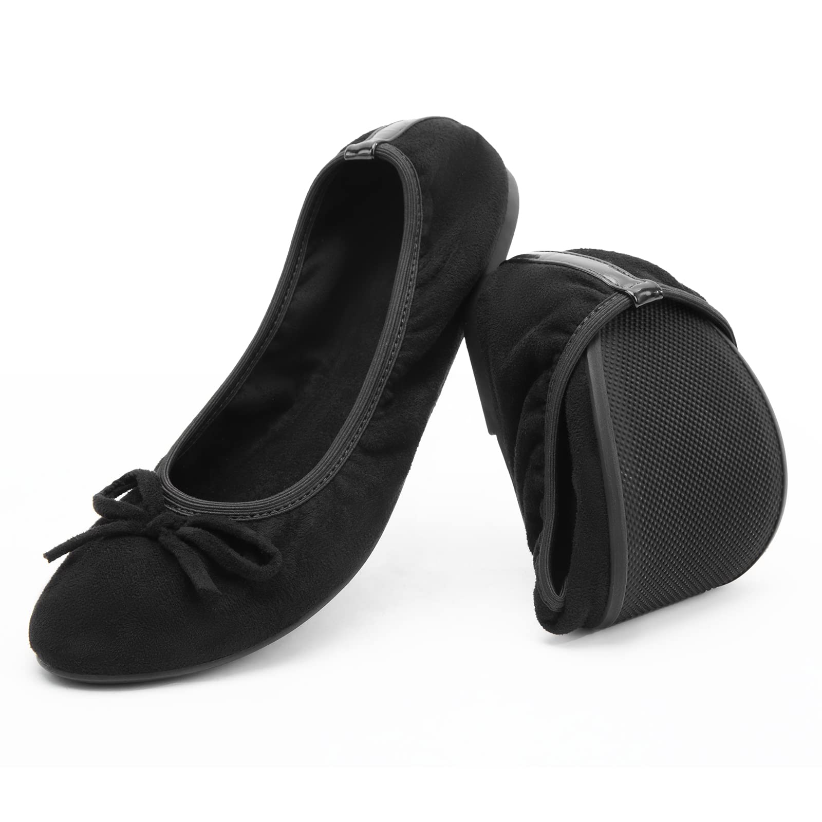 Greatonu Women's New Classic Flat Folded Bow Ballerina