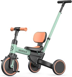 SEREED 5-in-1 Push Tricycle for Toddlers 1-4, Toddler Bike, Birthday Gift