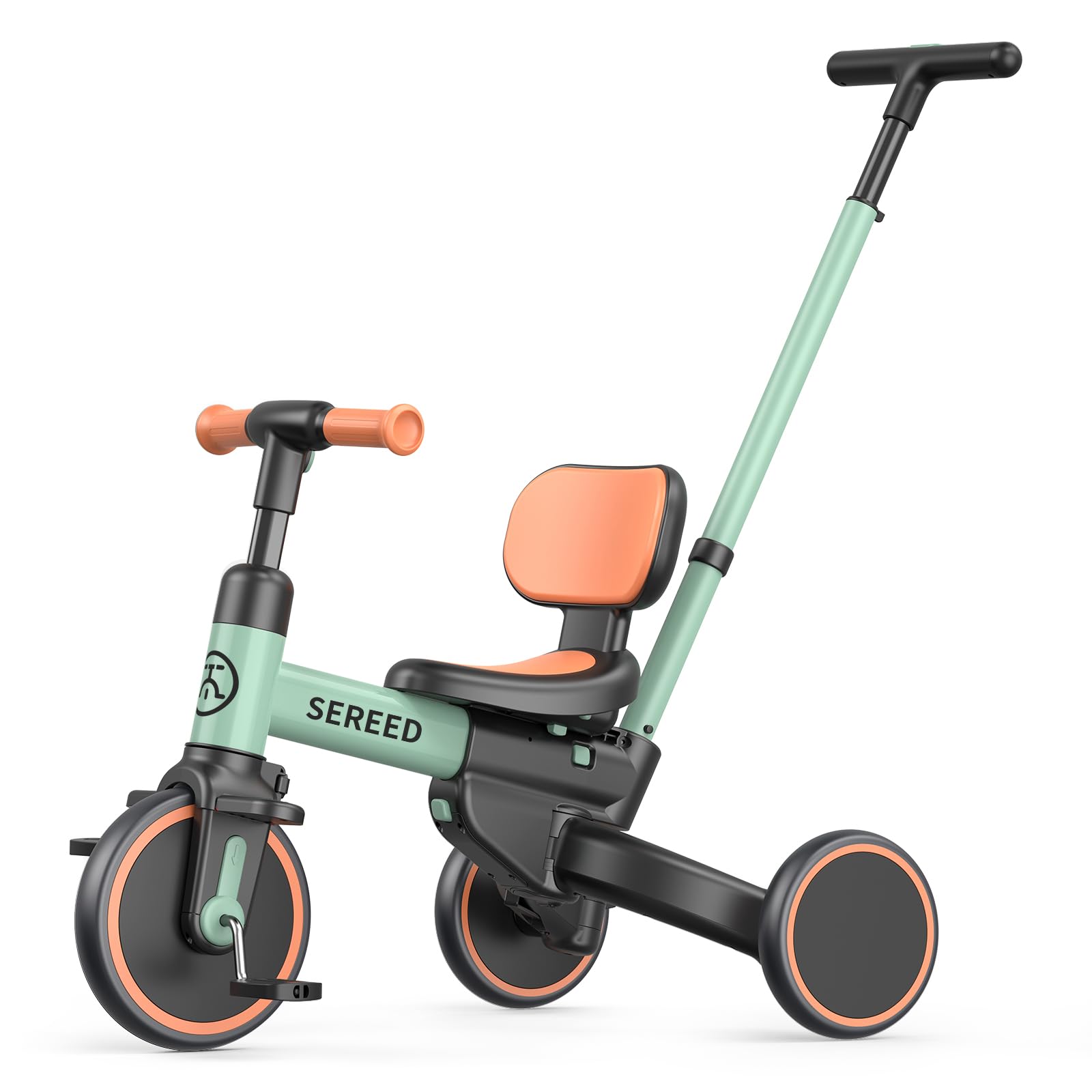 SEREED 5-in-1 Push Tricycle for Toddlers 1-4, Toddler Bike, Birthday Gift