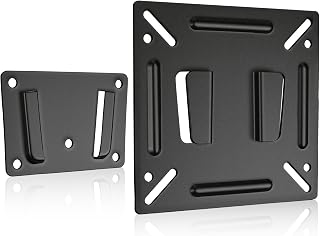 TechKen Monitor Wall Mount for Most 14-27" Smart Digital Calendars & Displays, Max VESA 100x100mm Universal Low Profile Bracket for Digital Calendar, Computer Monitors, RV TVs, 33lbs Capacity Black