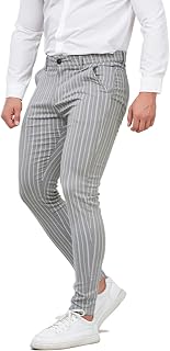 ALLELMS Mens Chinos Slim Fit Stretch Flat-Front Skinny Dress Pants