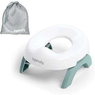 Ingenuity My Travel Potty, 2-in-1 Baby and Toddler Portable Potty Seat | Lightweight &amp; Compact for Road Trips, Public Restrooms &amp; Potty Training On-the-Go, Includes Travel Bag &amp; Liners