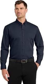 Port Authority Long Sleeve Carefree Poplin Shirt. W100