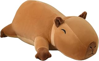 SQEQE Weighted Capybara Plush, Weighted Capybara Stuffed Animal, Cute Plushies Soft Pillow Toy Gift for Kids Adults 9.8 Inch, 0.8 Lbs