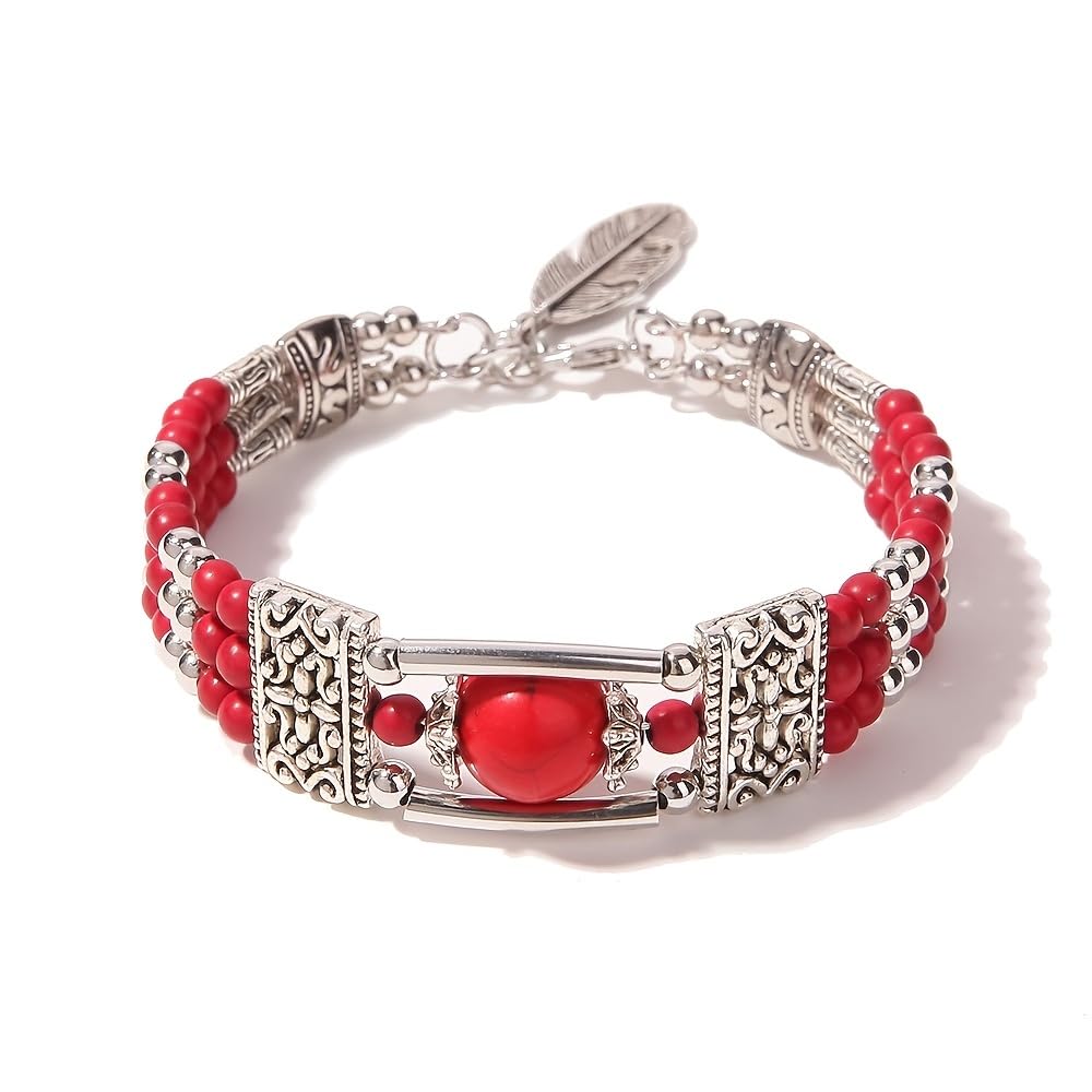 4 Pieces Boho Style Multilayer Stretch Bracelets Set (Women) Fashion Heart Tasse